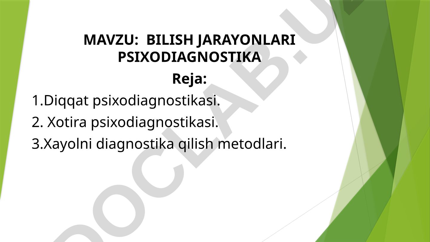 BILISH JARAYONLARI PSIXODIAGNOSTIKA