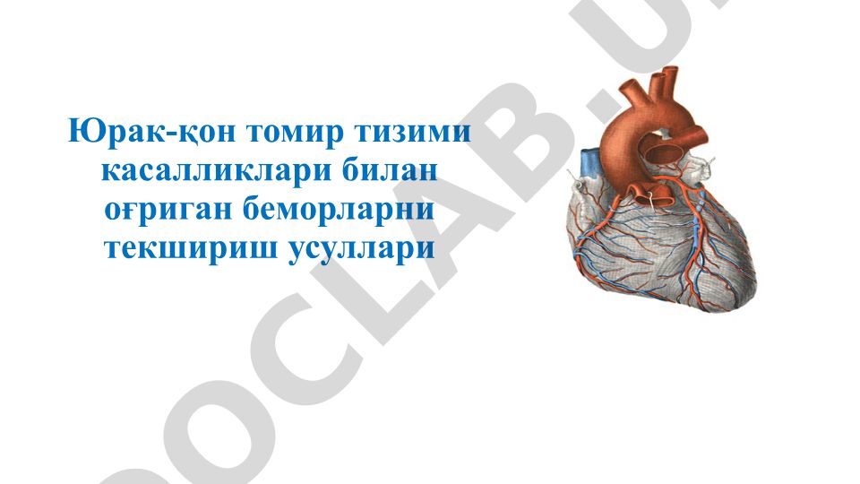 Юрак-қон томир тизими касалликлари билан оғриган беморларни текшириш усуллари