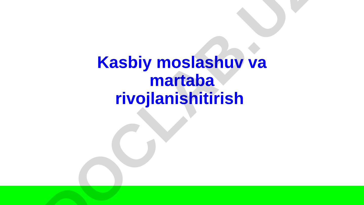 Kasbiy moslashuv va martaba rivojlanishitirish