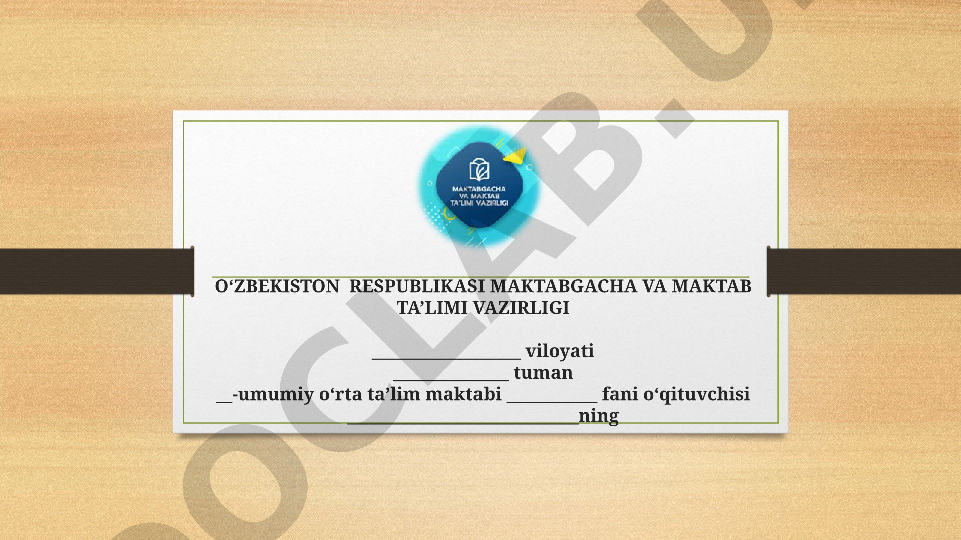 Matematika dars taqdimoti