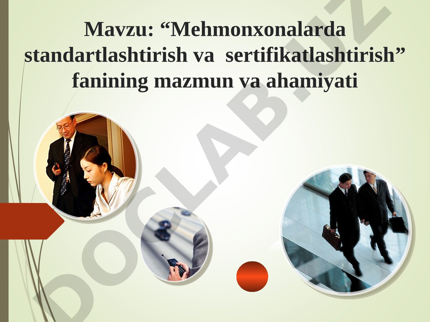 Mehmonxonalarda standartlashtirish taqdimoti