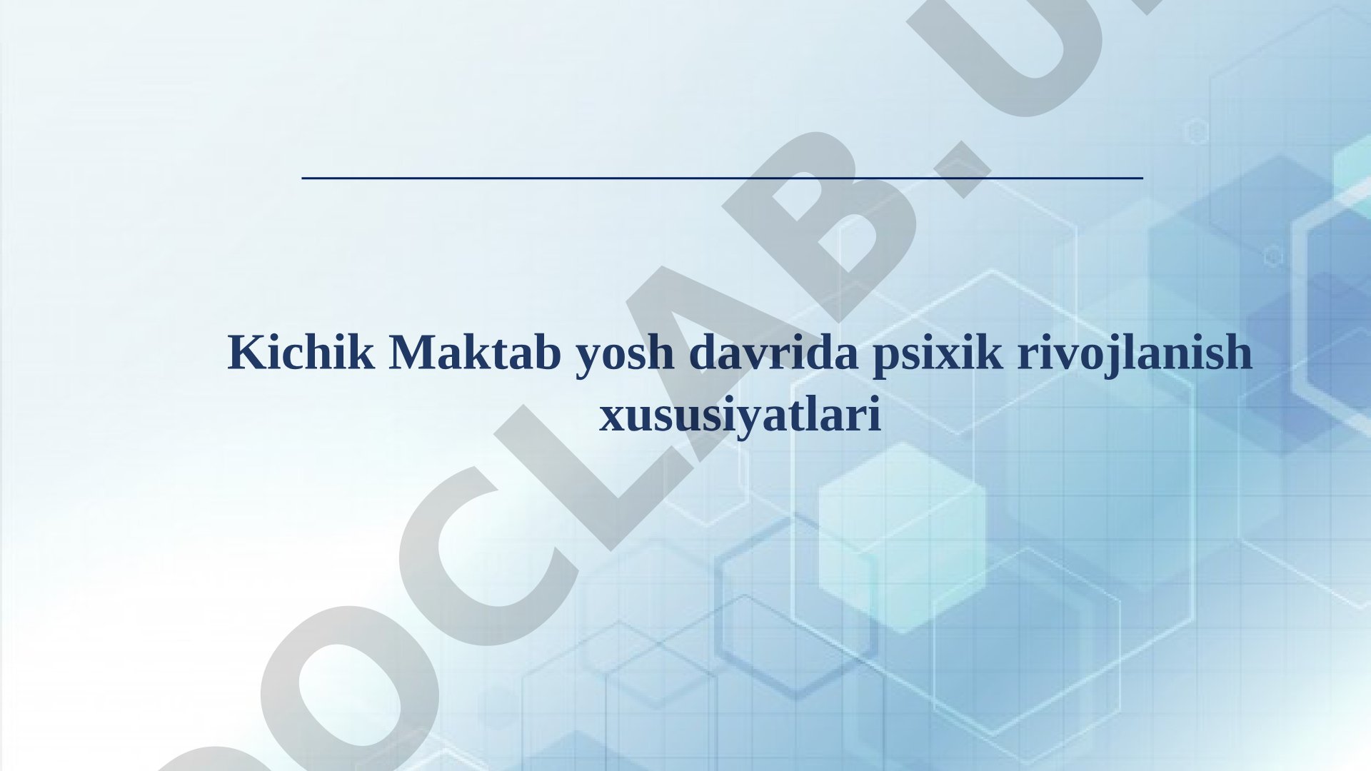 Kichik maktab yoshi psixologiyasi taqdimoti
