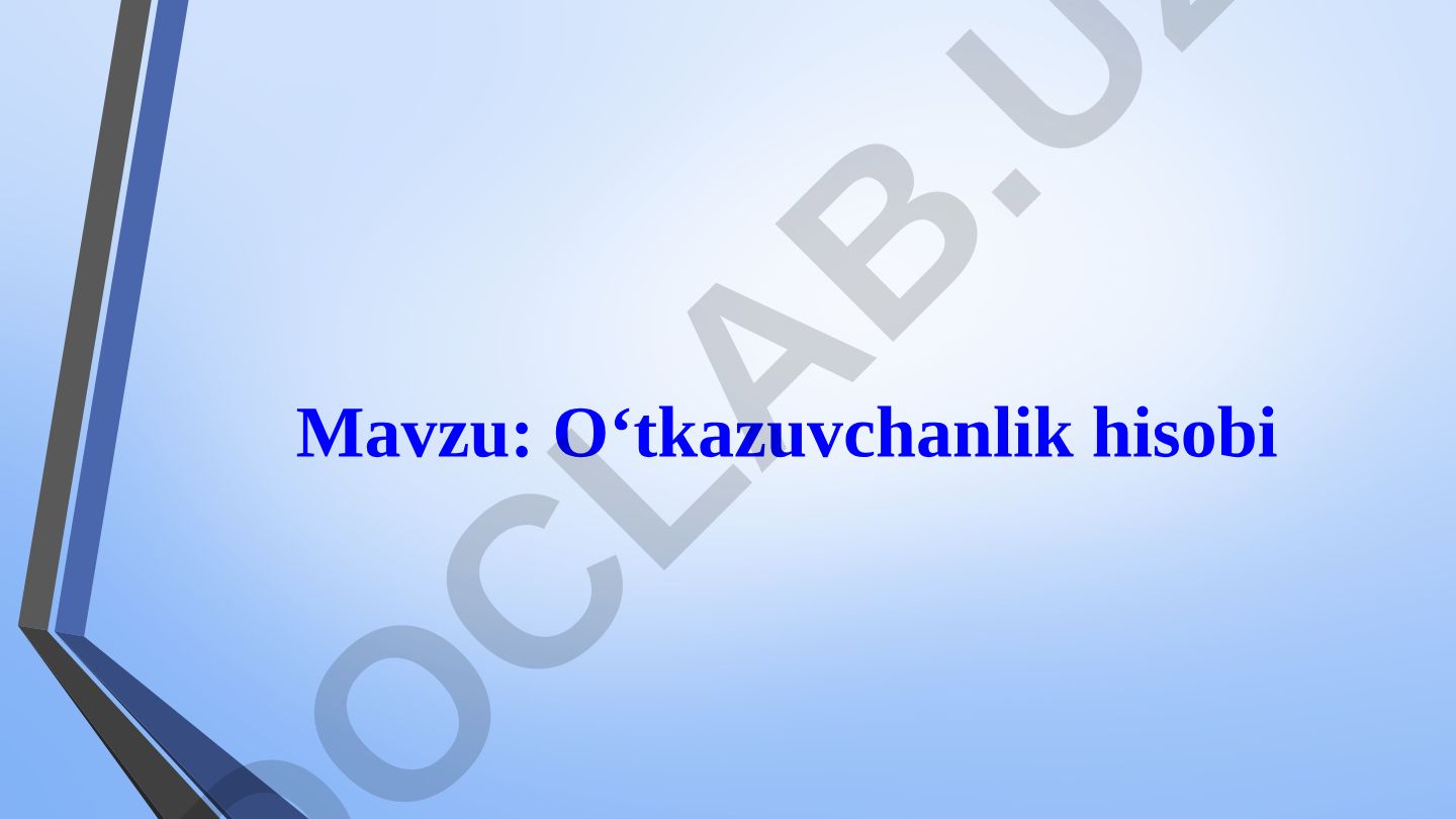 O‘tkazuvchanlik hisobi Throughput Accounting va cheklovlar nazariyasi