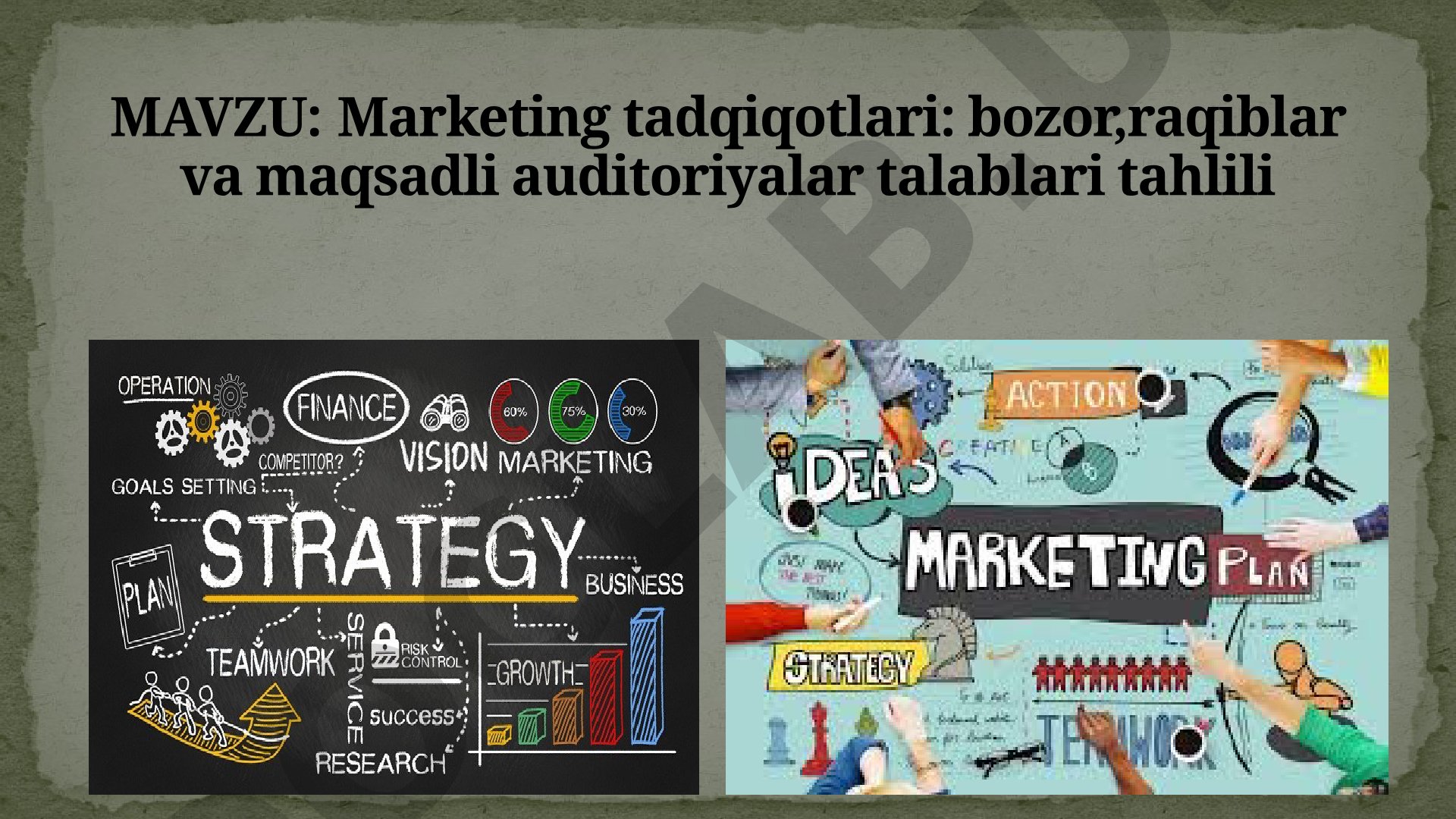 Marketing tadqiqotlari taqdimoti