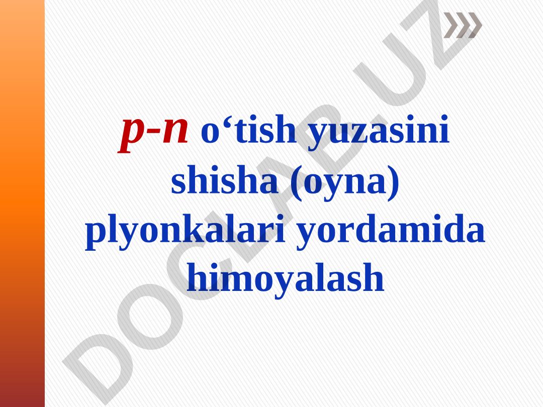 Shisha plyonkalari yordamida p-n o'tish yuzasini himoyalash