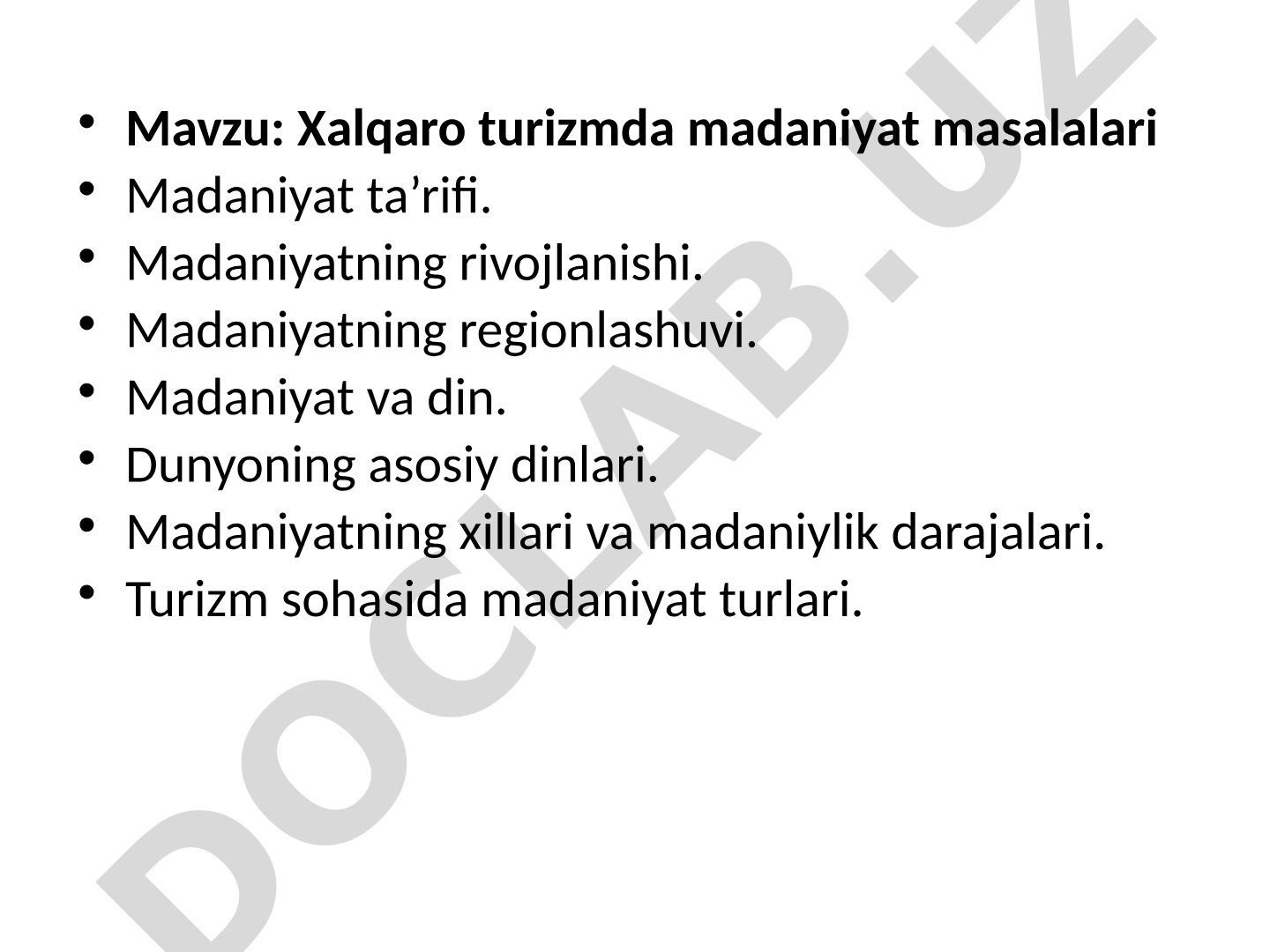 Madaniyat va turizm taqdimoti
