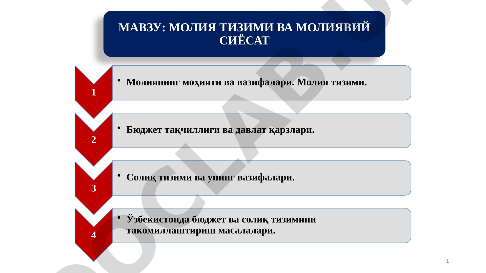 Moliya tizimi taqdimoti