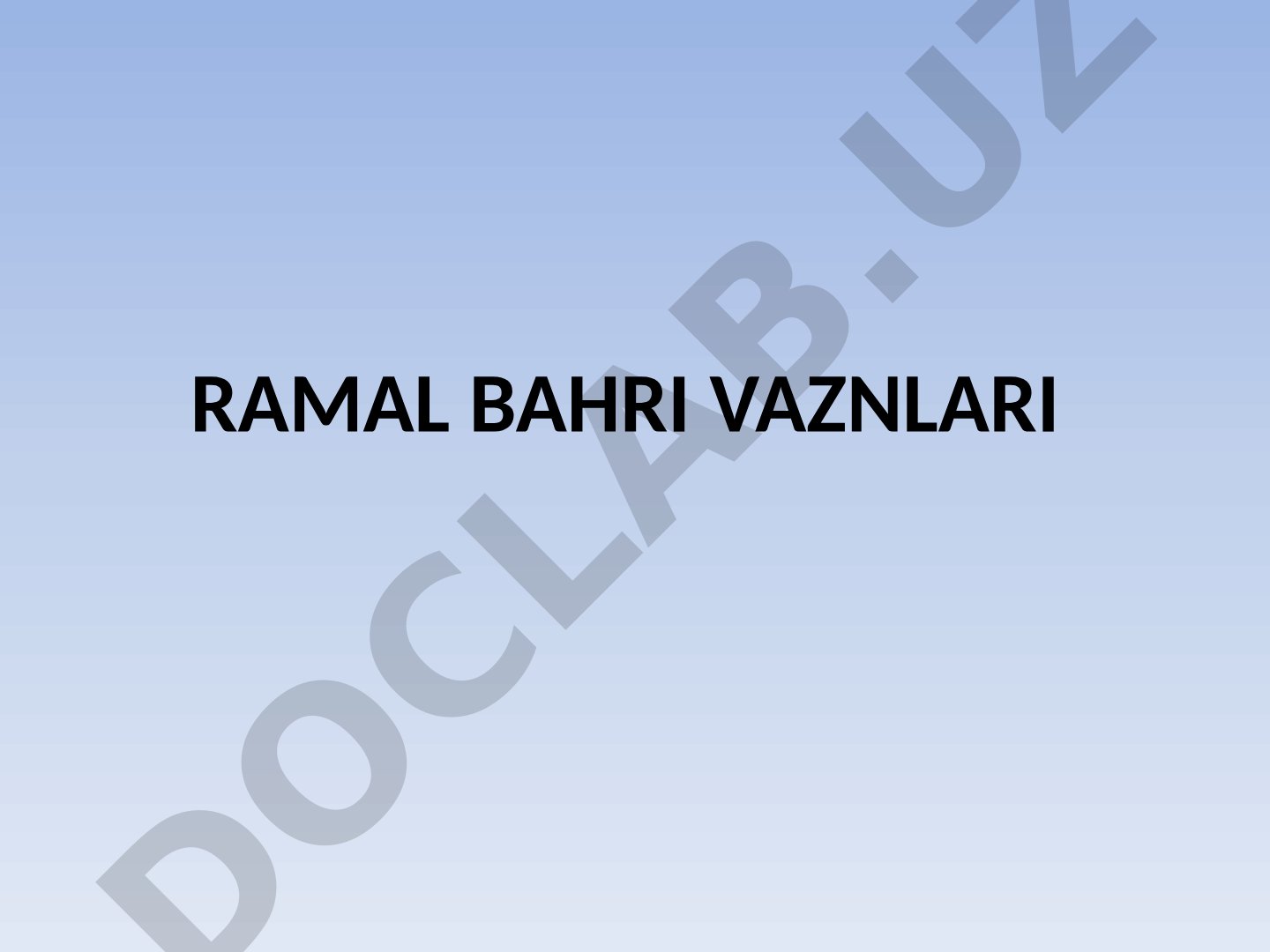 Ramal bahri vaznlari taqdimoti