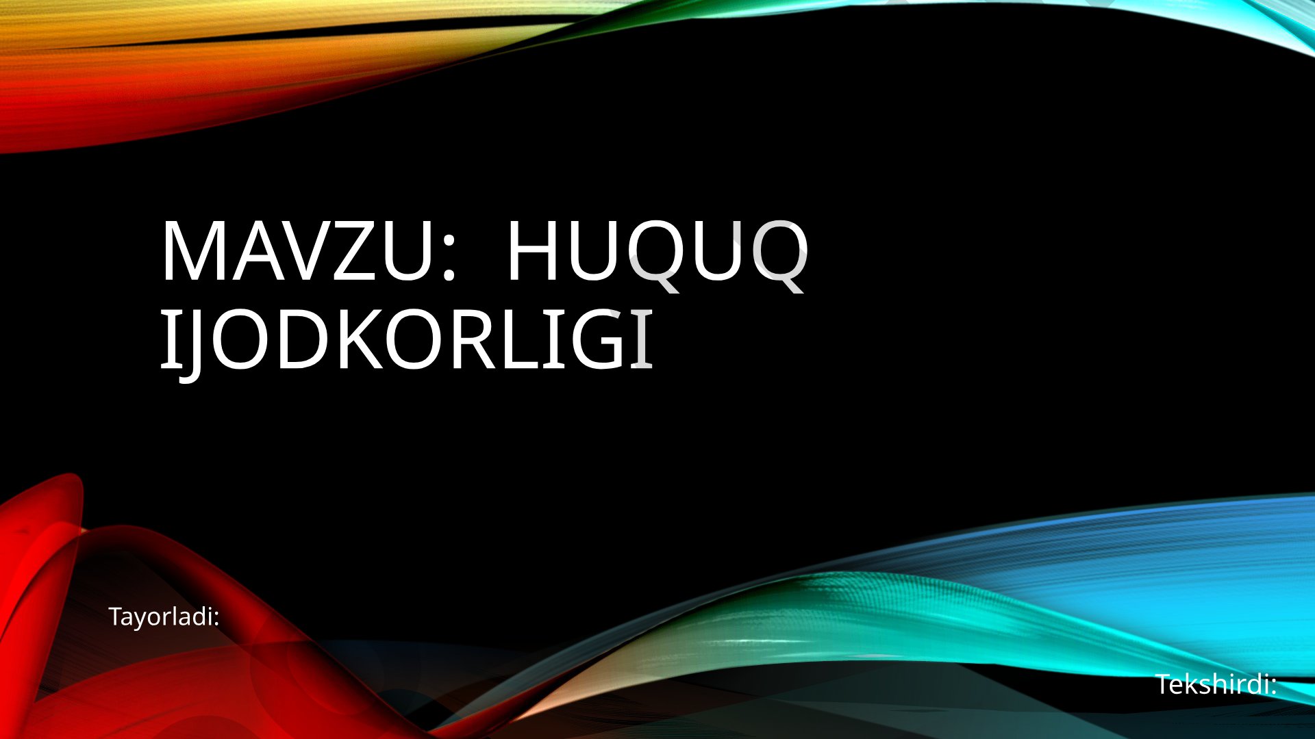 Huquq ijodkorligi taqdimoti