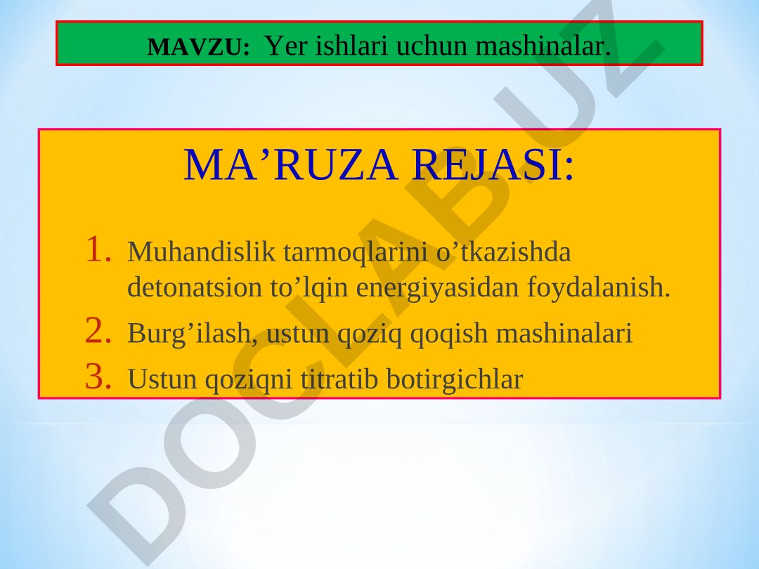 Yer ishlari uchun mashinalar