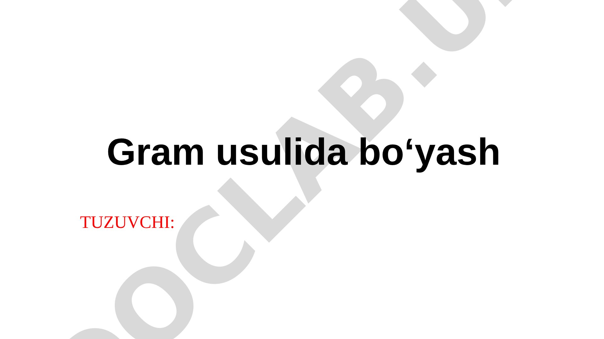 Gram usulida bo'yash taqdimoti