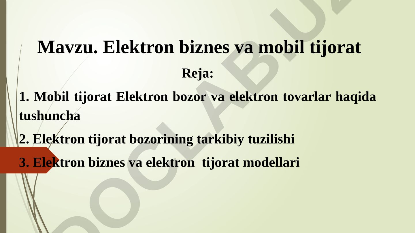 Elektron biznes va mobil tijorat