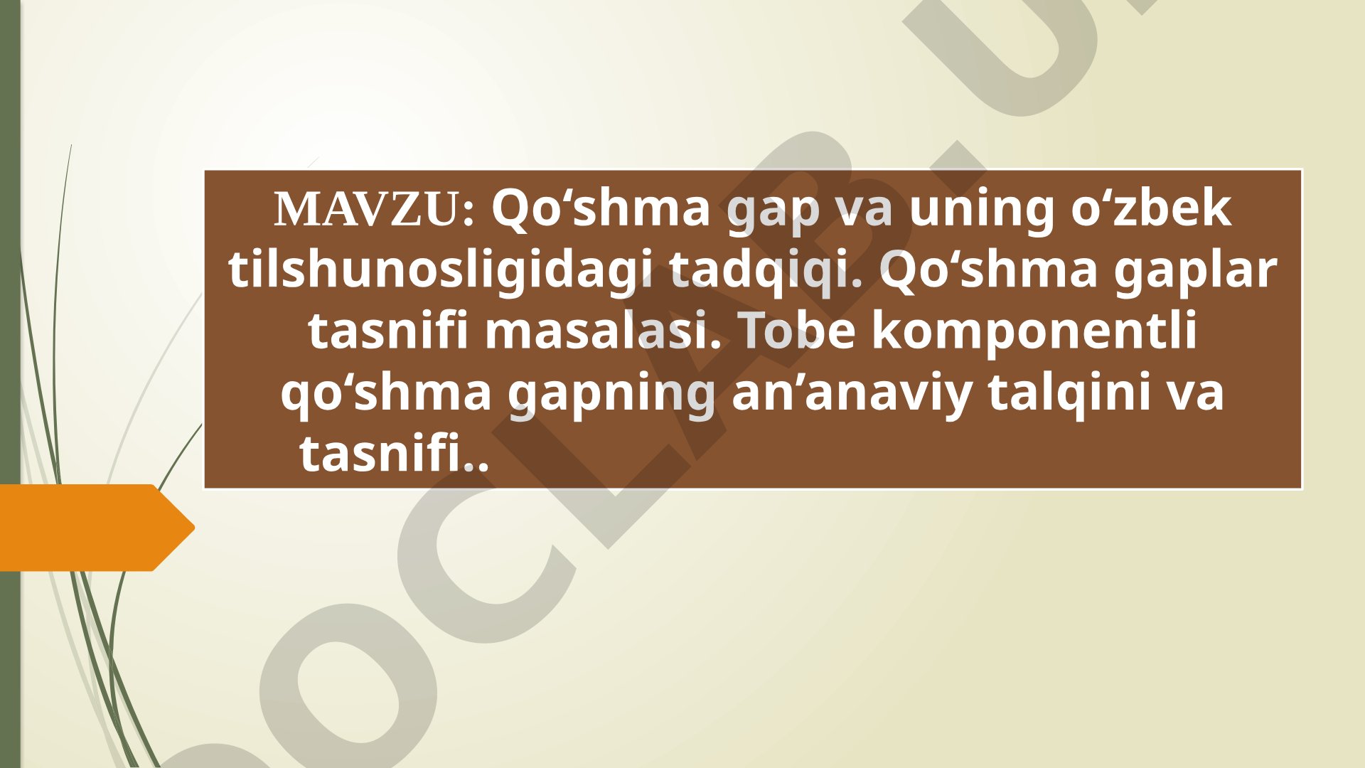 Qo'shma gap tadqiqi taqdimoti
