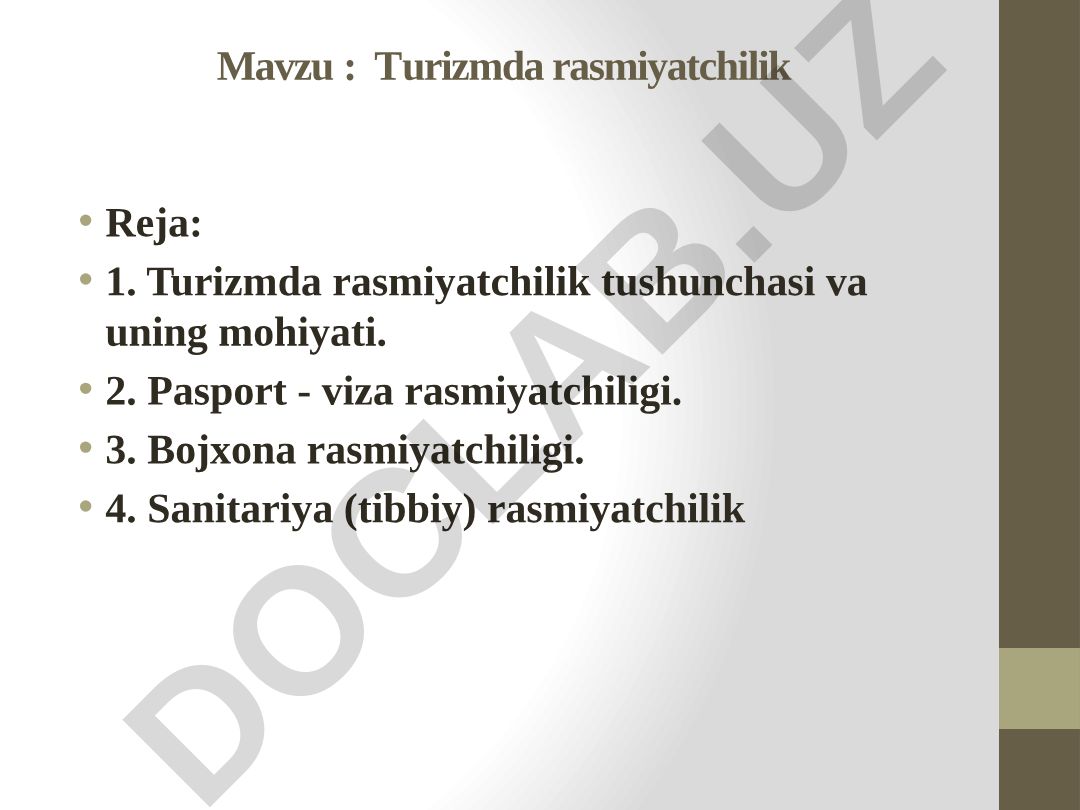 Turizmda rasmiyyatchilik