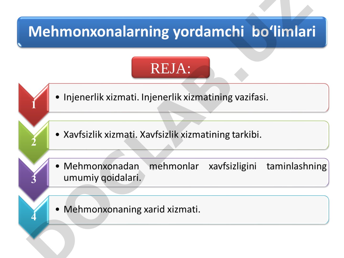Mehmonxona injenerlik uskunalari taqdimoti