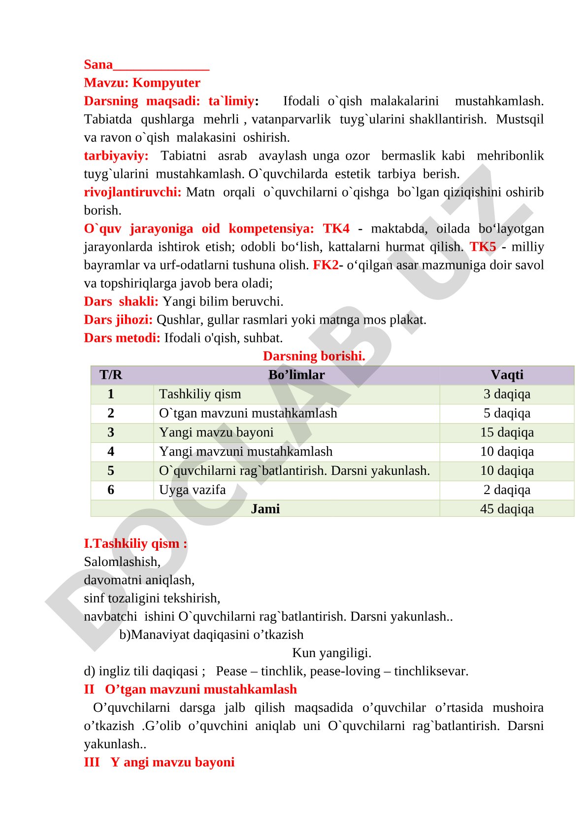Kompyuter dars ishlanmasi