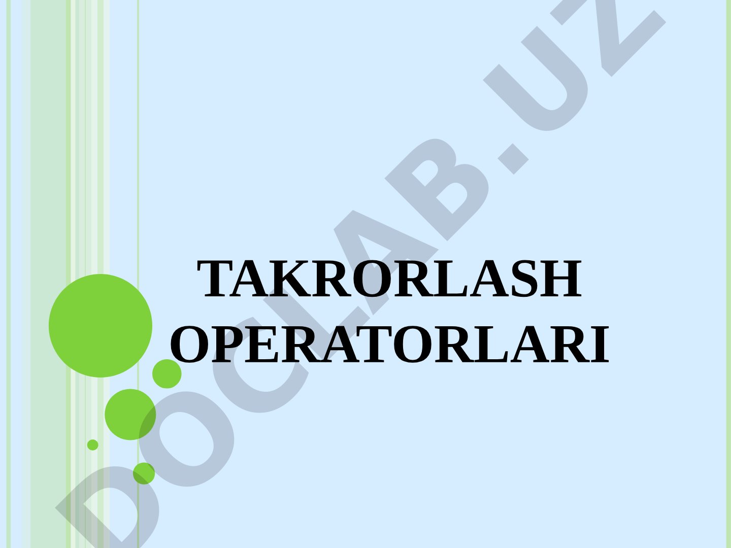 Dasturlash takrorlash operatorlari taqdimoti