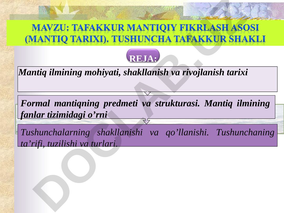 Mantiq ilmining mohiyati, shakllanish va rivojlanish tarixi