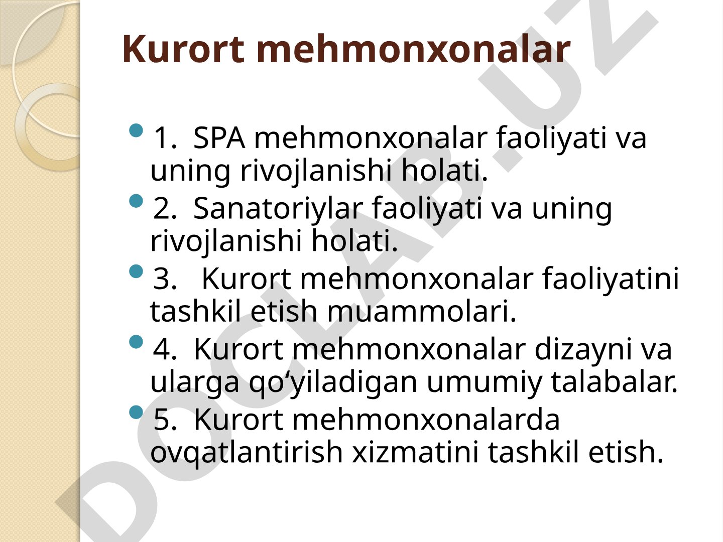 Kurort mehmonxonalari taqdimoti