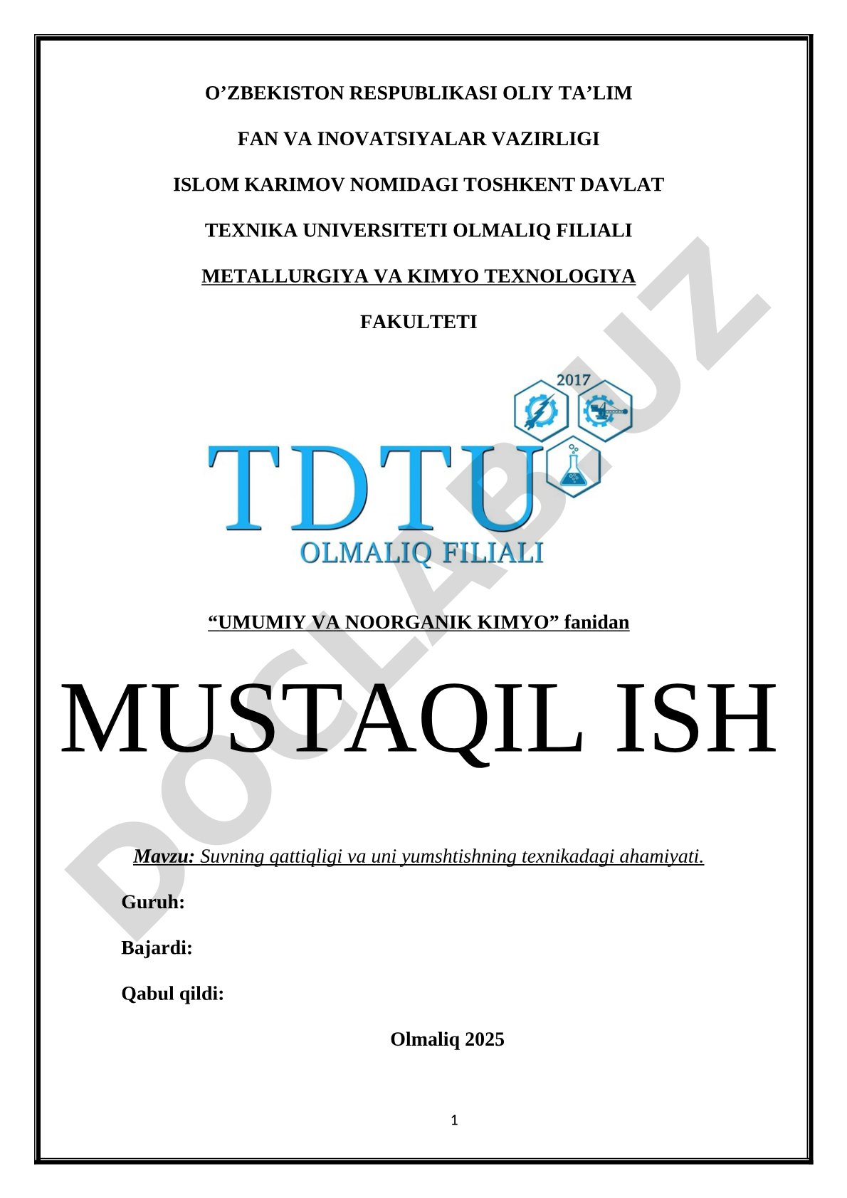 Suvning qattiqligi va uni yumshtishning texnikadagi ahamiyati