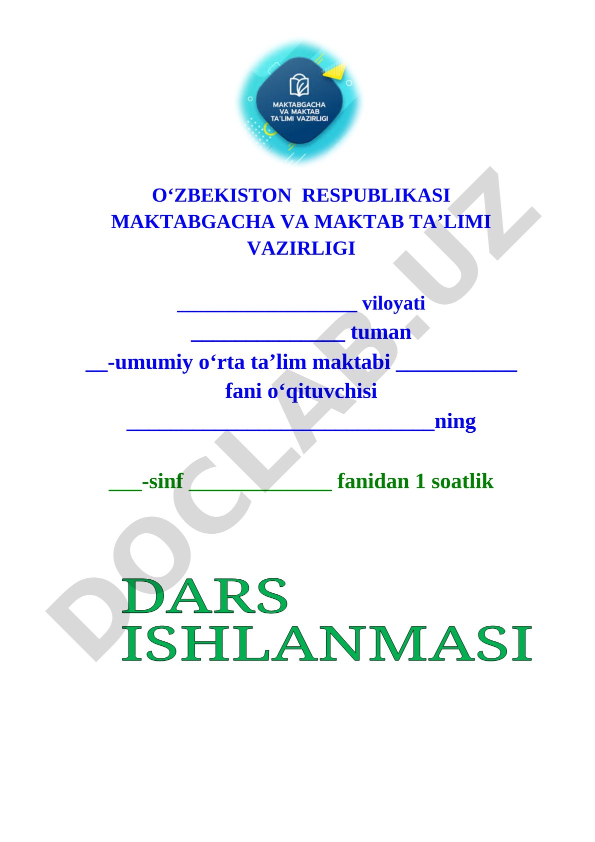 H tovush va H harflari dars ishlanmasi