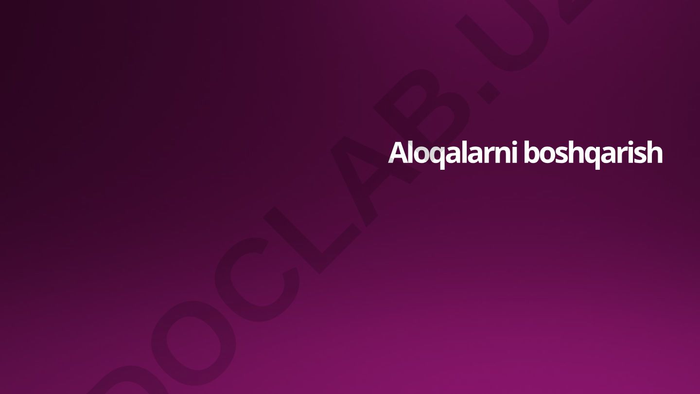 Aloqalarni boshqarish