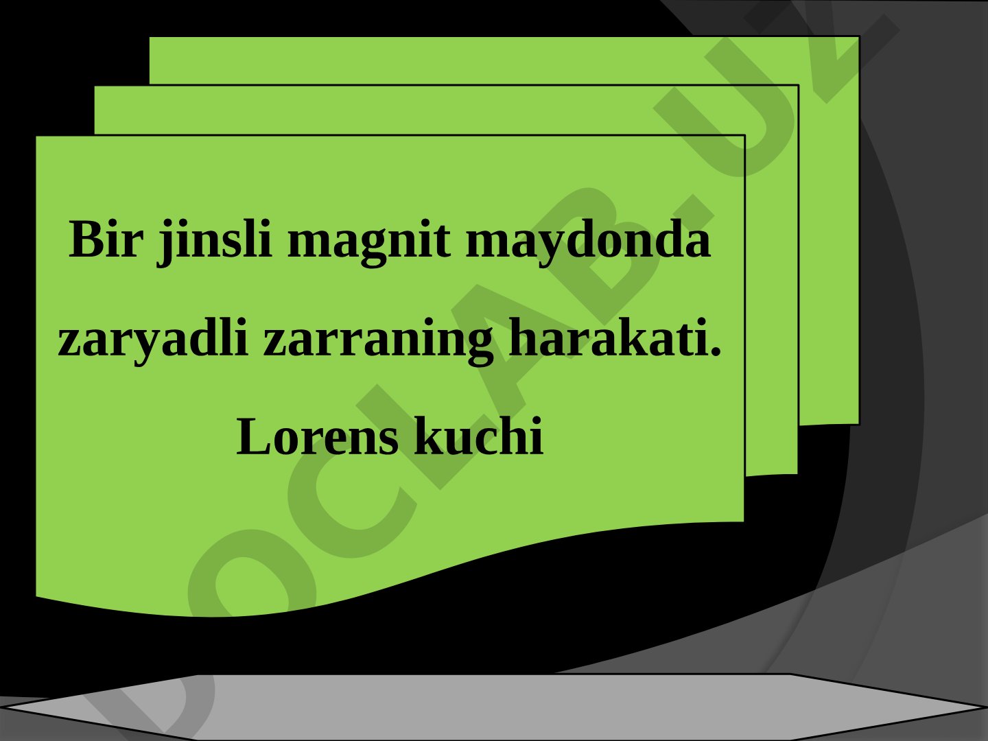 Bir jinsli magnit maydonda zaryadli zarraning harakati