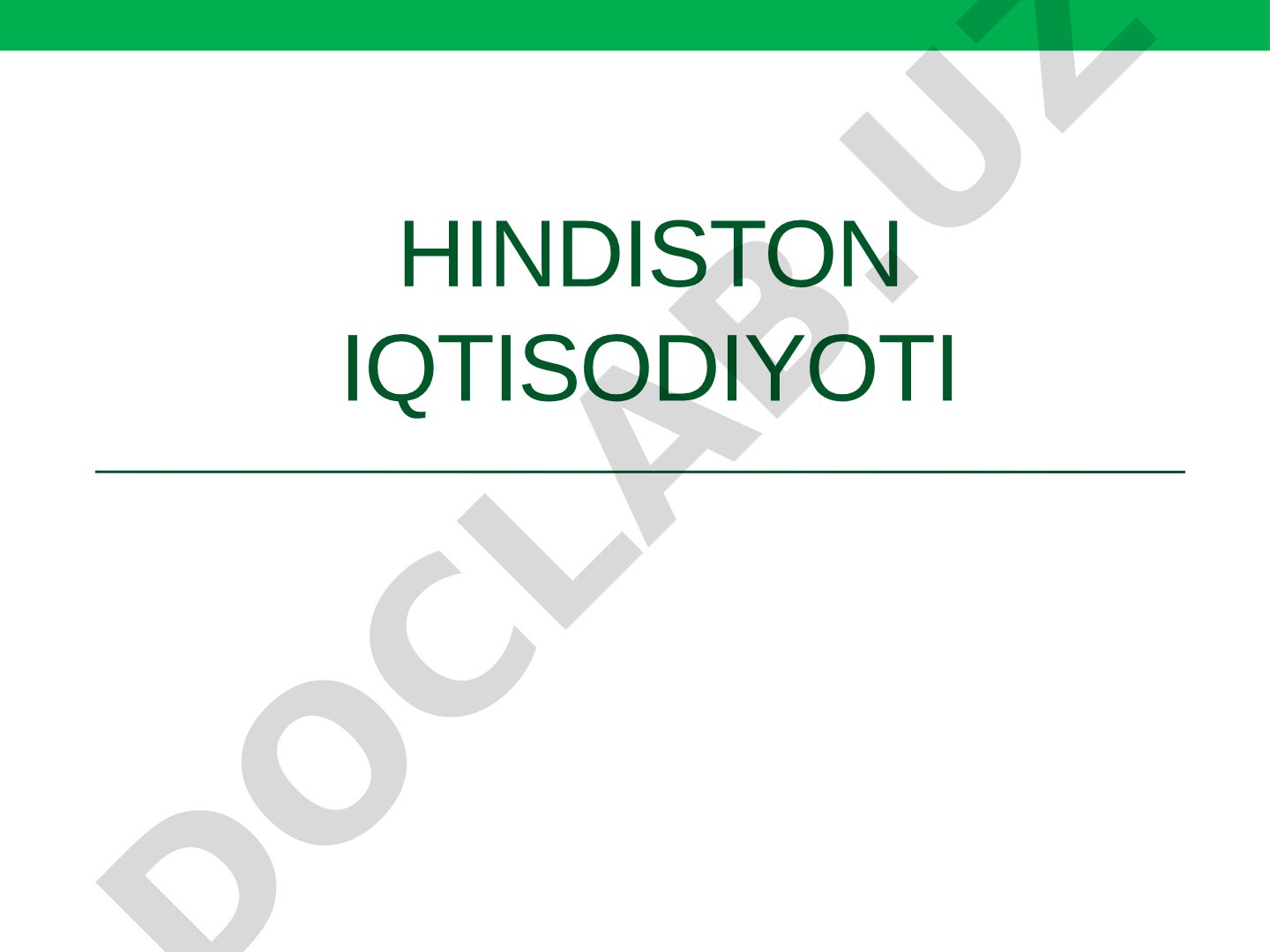 Hindiston iqtisodiyoti taqdimoti