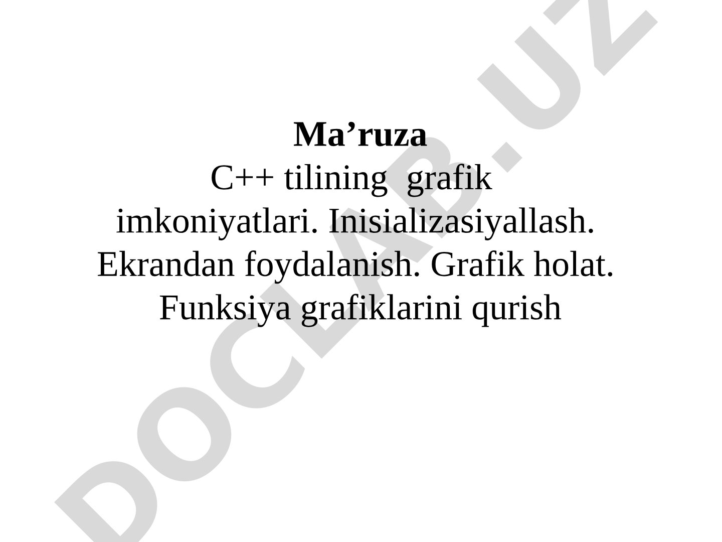 C++ grafik imkoniyatlari taqdimoti