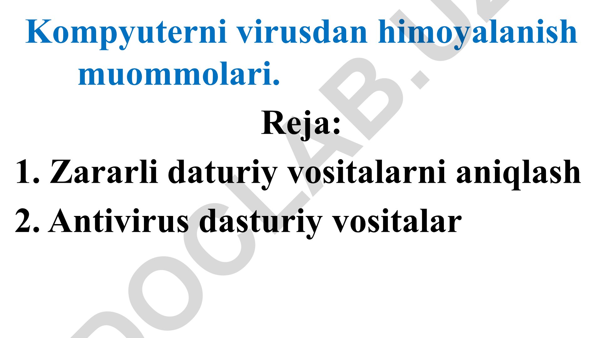 Kompyuterni virusdan himoyalanish muommolari