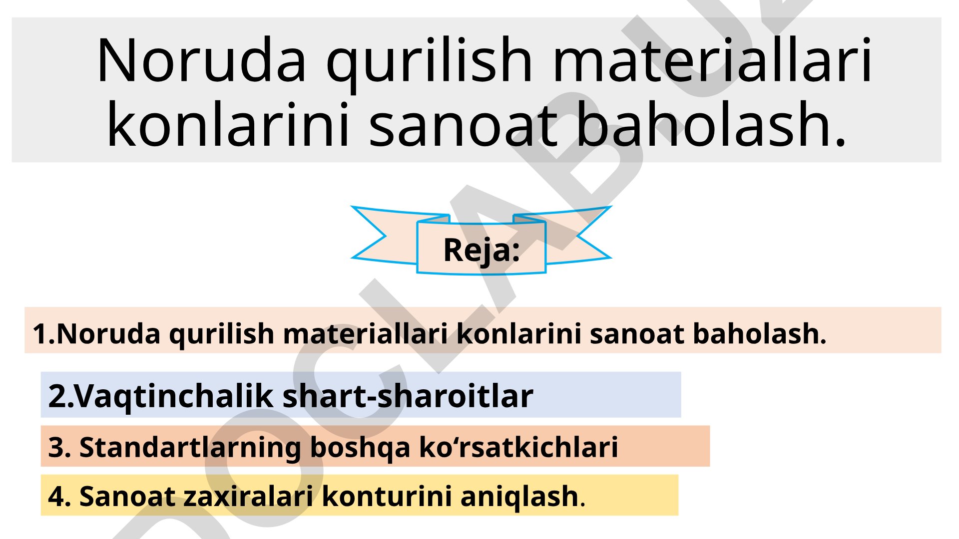 Noruda qurilish materiallari konlarini sanoat baholash