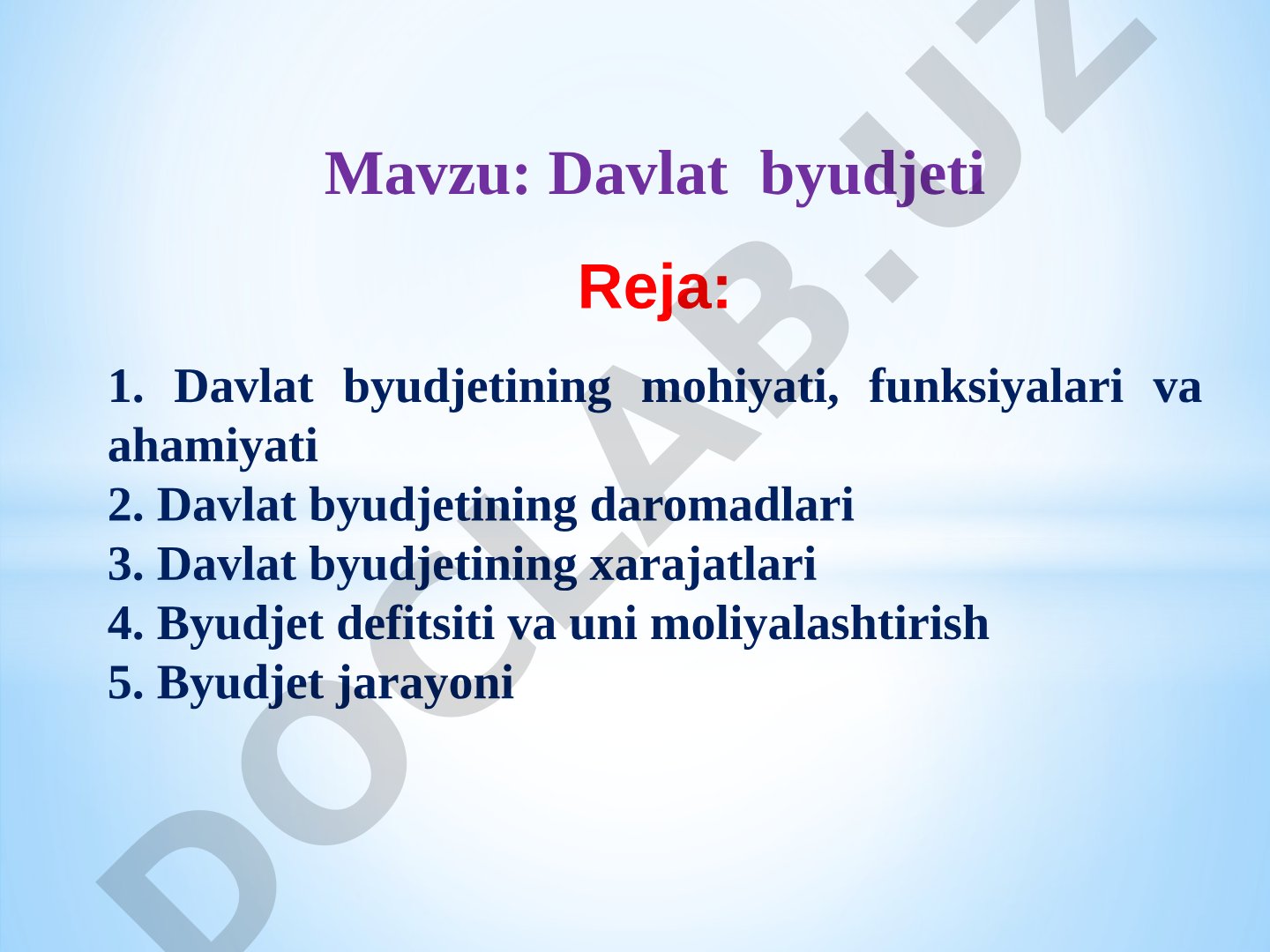 Davlat byudjeti taqdimoti