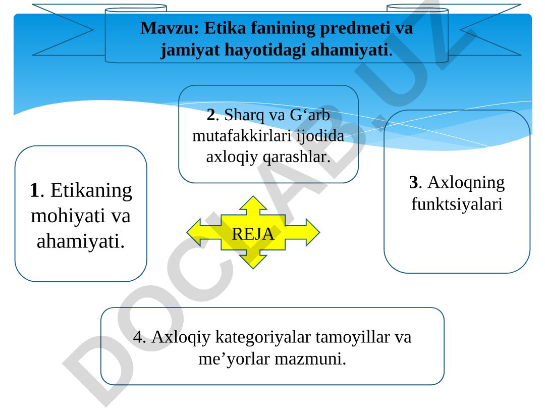 Etika fanining predmeti va jamiyat hayotidagi ahamiyati