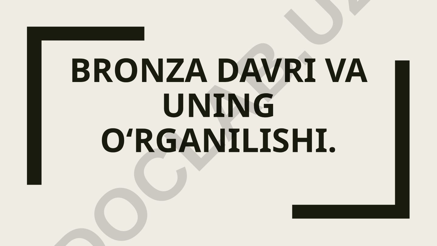 Bronza davri va uning o‘rganilishi