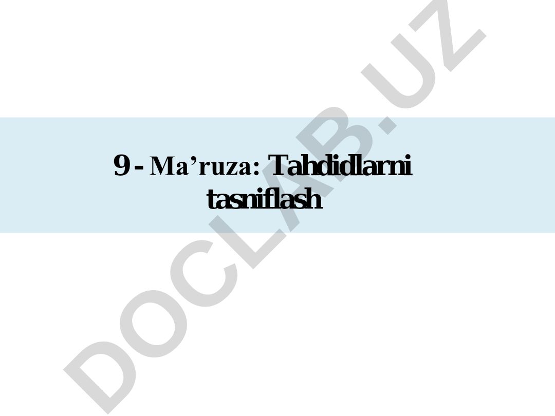 Tahdidlarni tasniflash