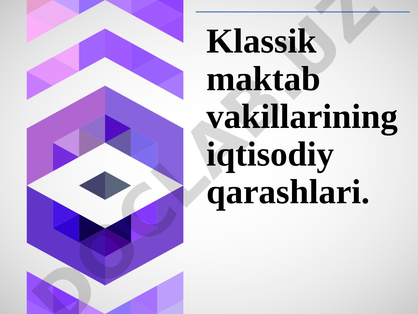 Klassik iqtisodiy maktab taqdimoti