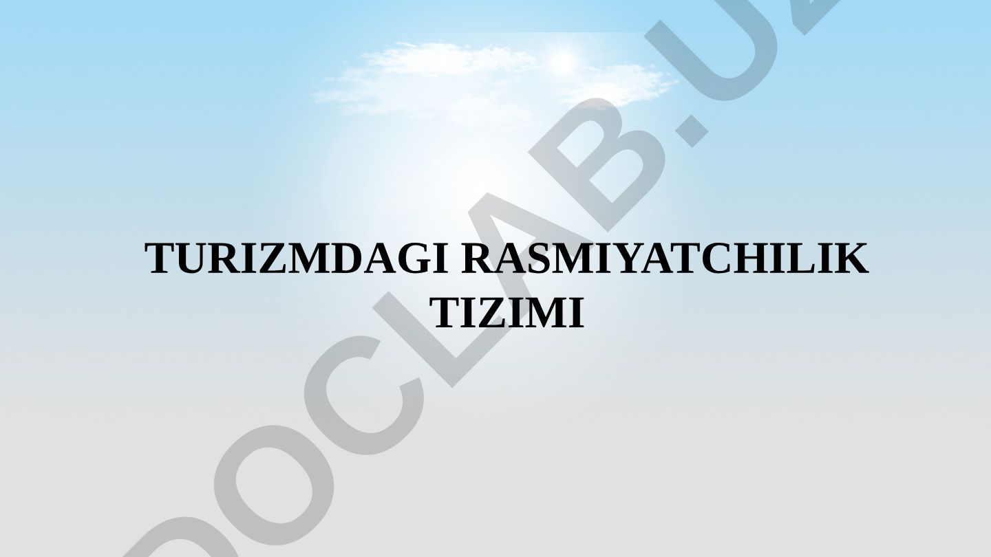 Turizmdagi rasmiyatchilik tizimi va valyuta nazorati