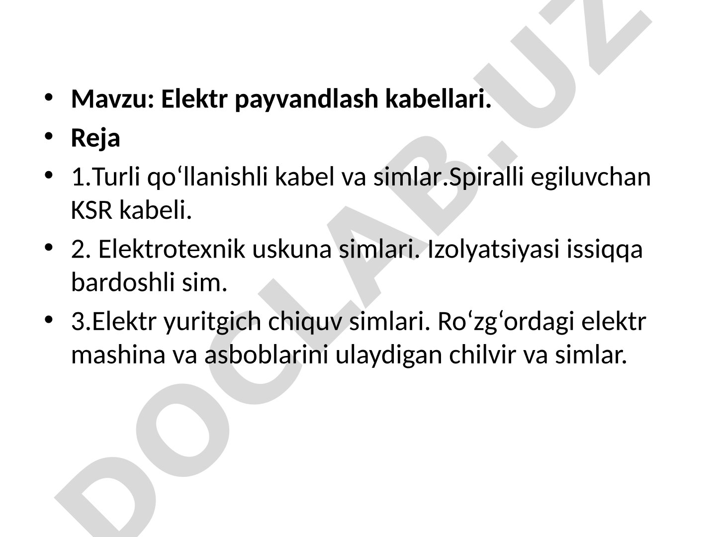 Elektr payvandlash kabellari