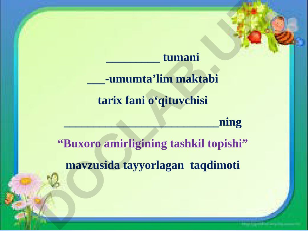 Buxoro amirligining tashkil topishi