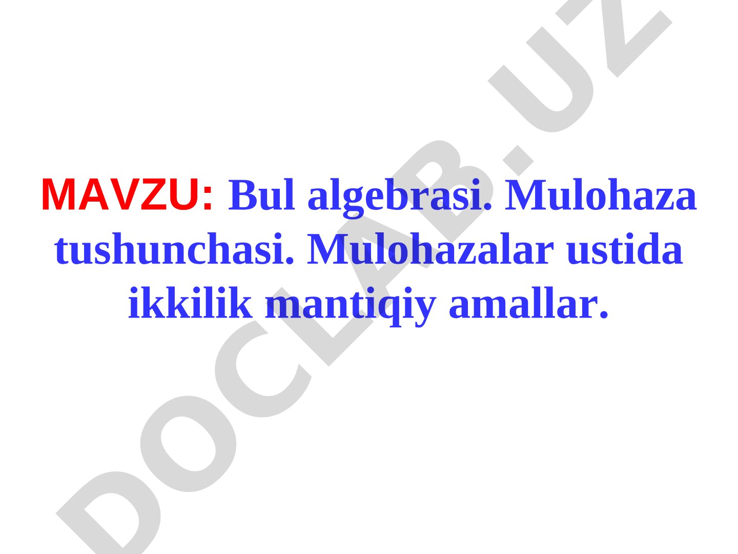 Matematik mantiq taqdimoti