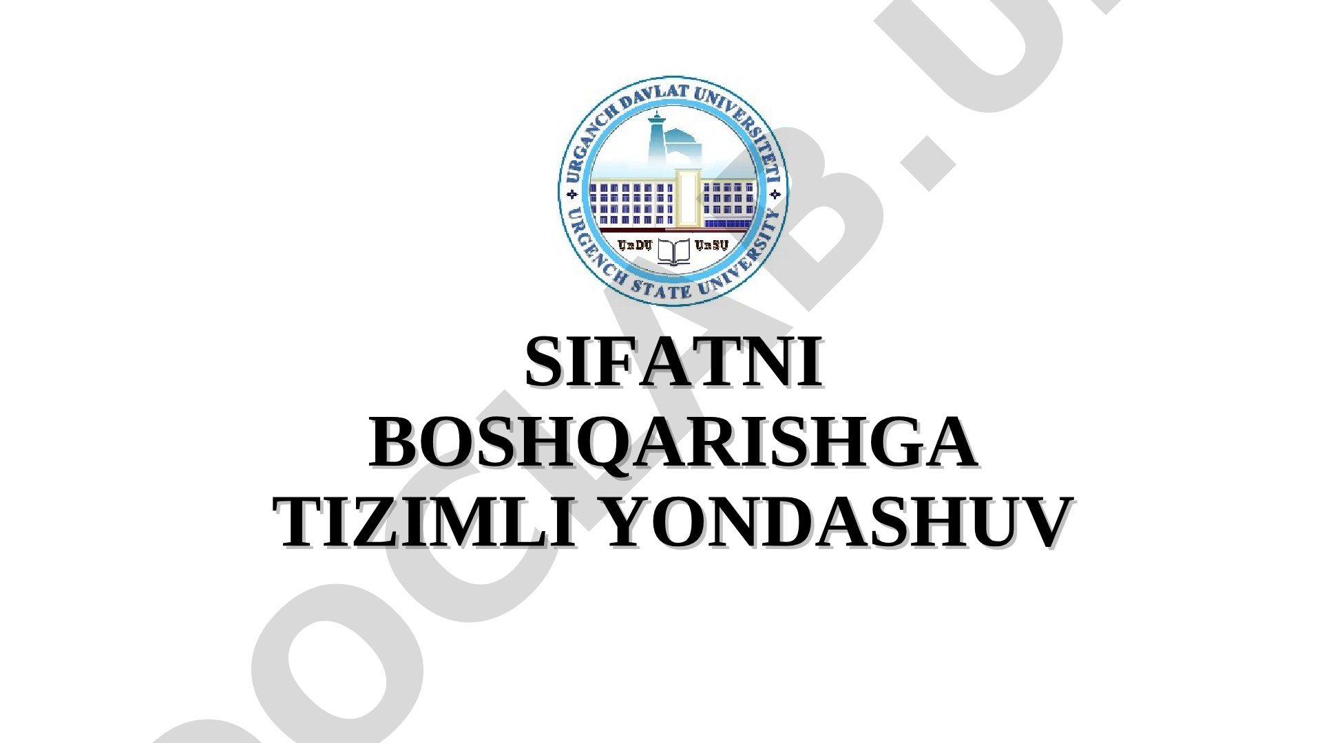 Sifatni boshqarish taqdimoti