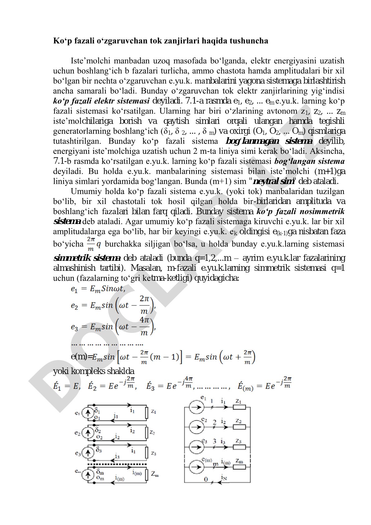 Ko'p fazali tok zanjirlari PDF