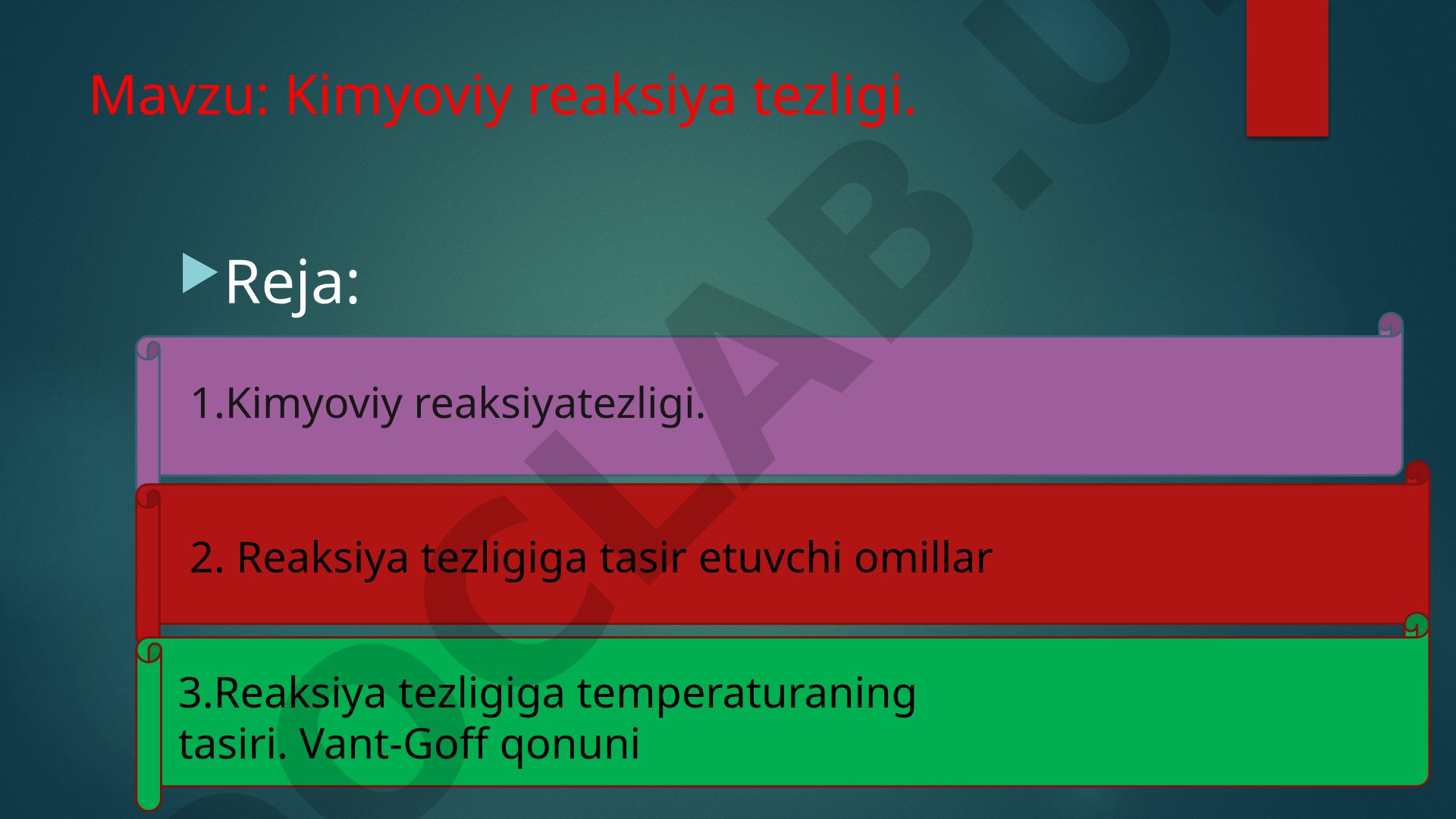 Kimyoviy reaksiya tezligi