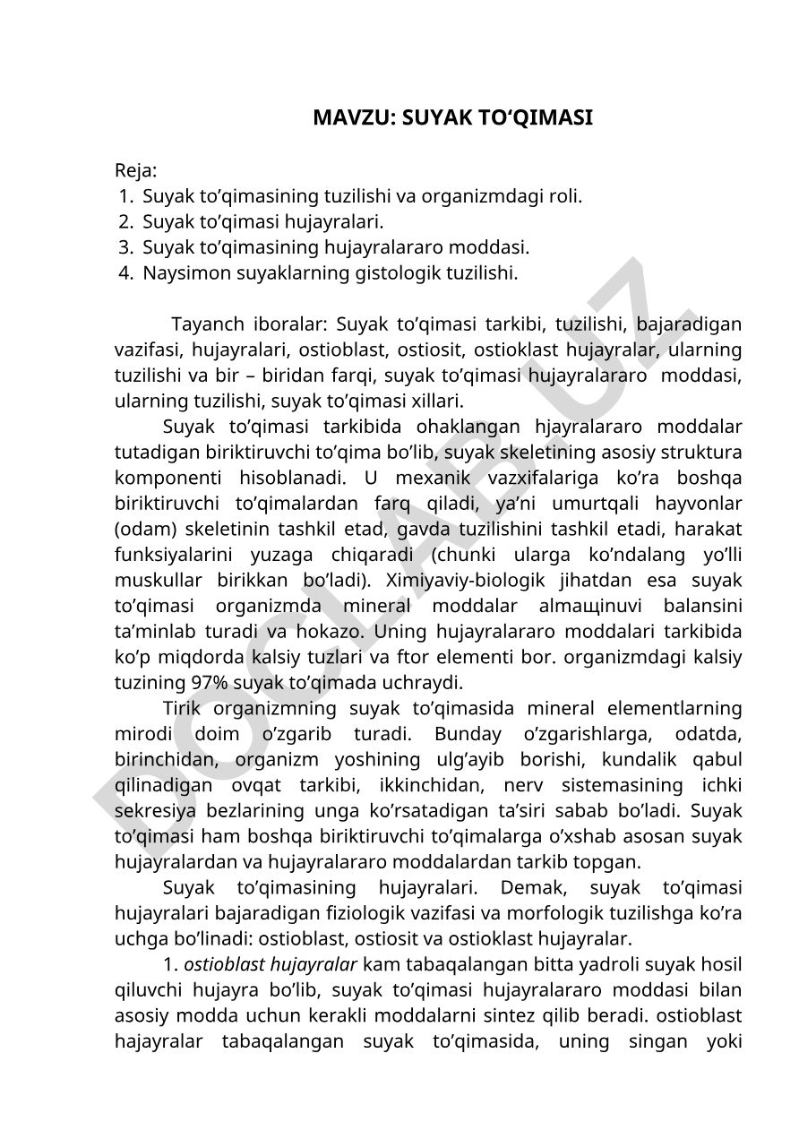 Suyak to'qimasi
