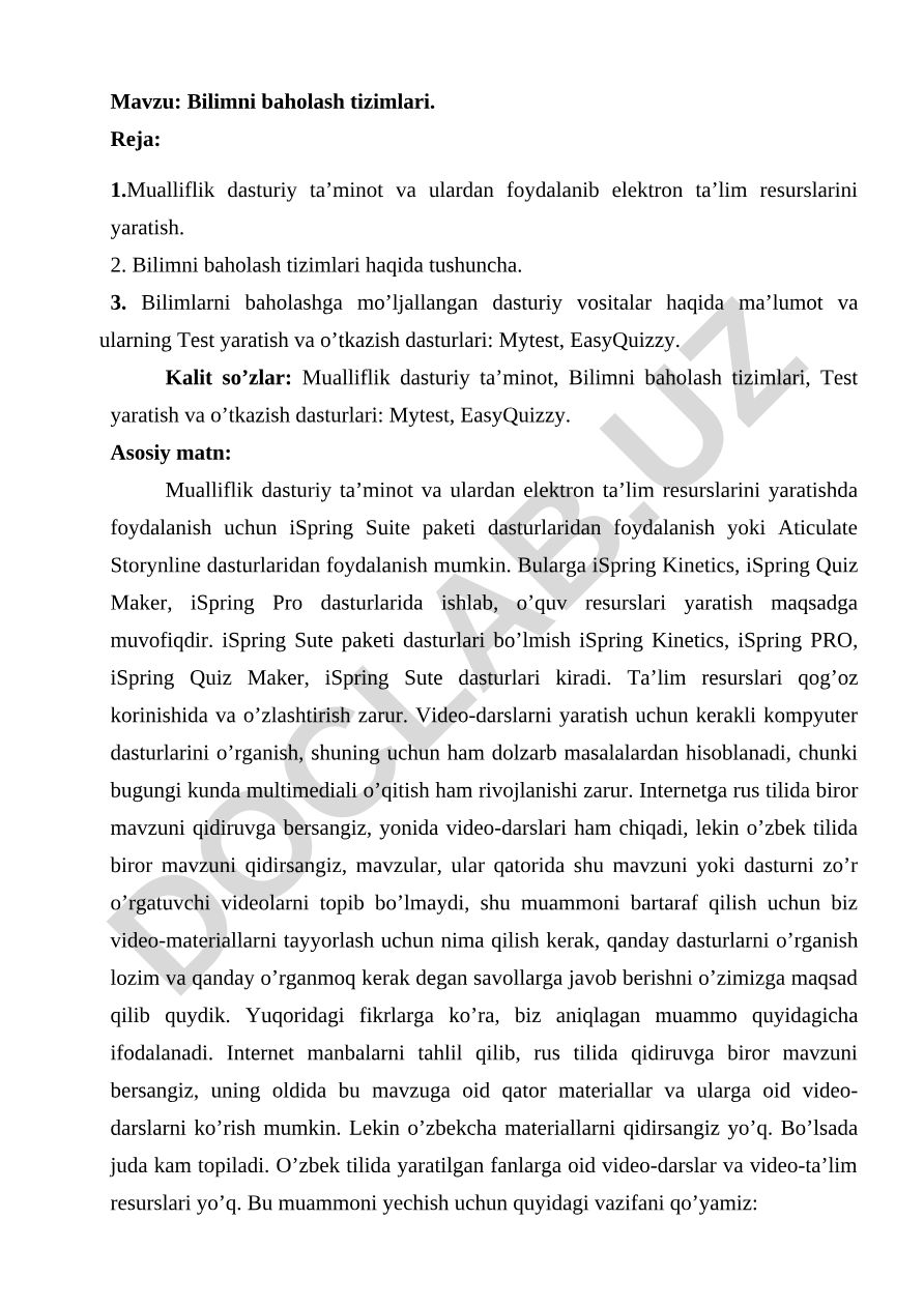 Bilimni baholash tizimlari