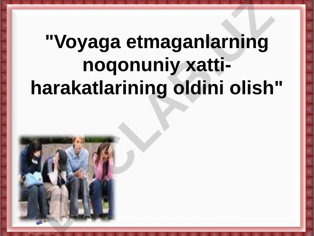 Voyaga etmaganlarning noqonuniy xatti-harakatlarining oldini olish