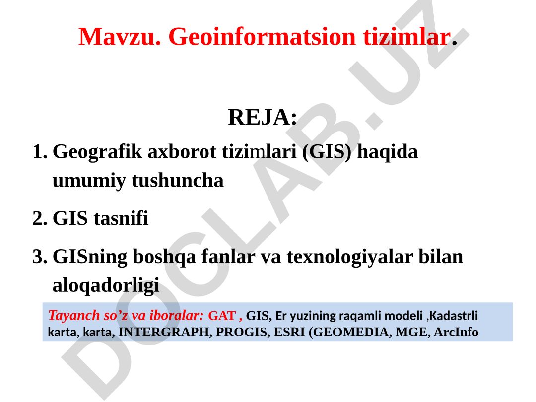 Geoinformatsion tizimlar