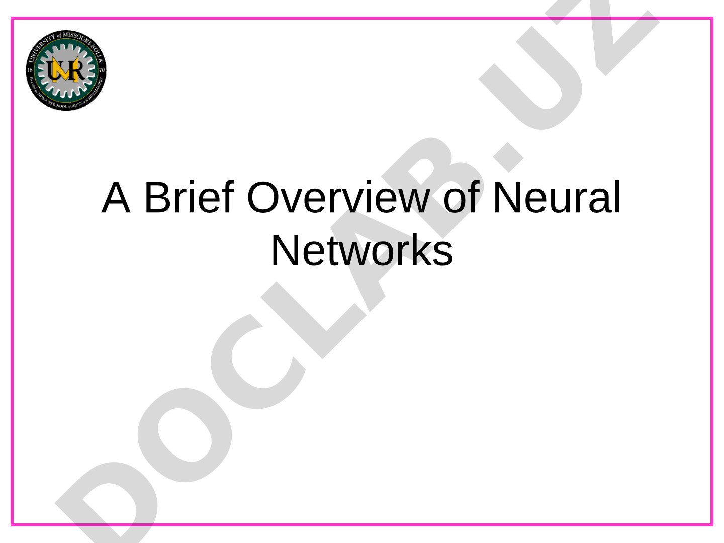 Neural Networks taqdimoti
