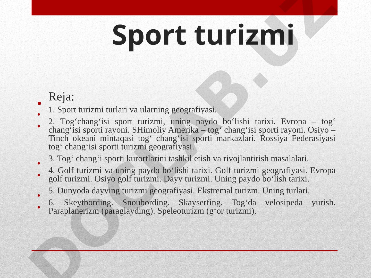 Sport turizmi taqdimoti