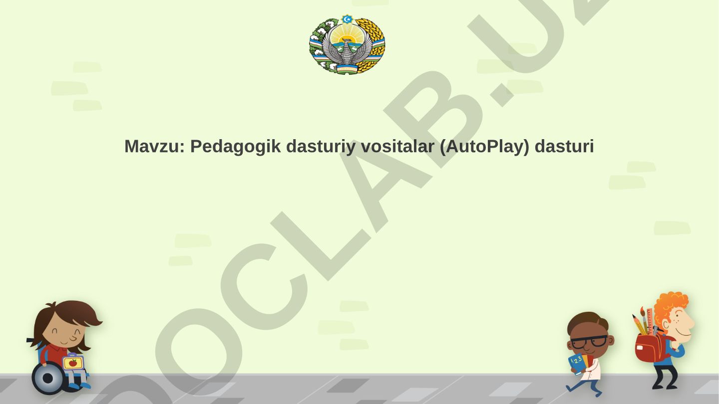 Pedagogik dasturiy vositalar (AutoPlay) dasturi